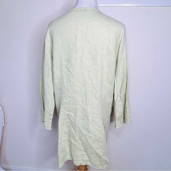 Willow Linen Pistachio Green Top Size Large - Picture 11 of 13